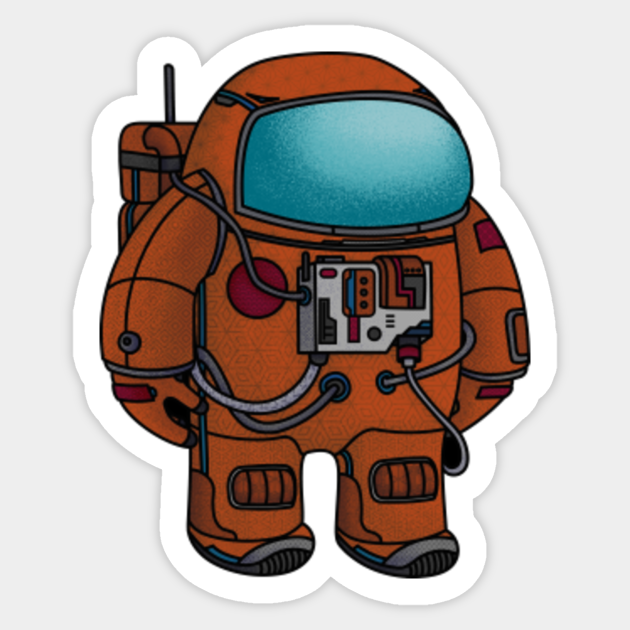 Among Us Orange Crewmate Among Us Sticker Teepublic